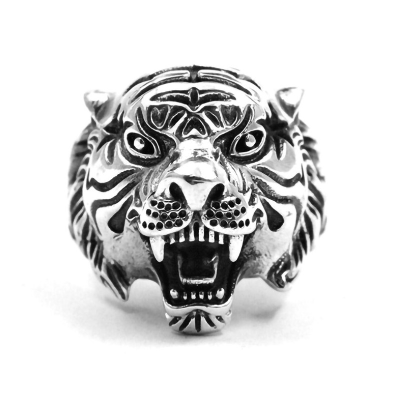 Tiger Head Ring For Men 